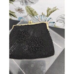 Vintage Jacobson’s Black Beaded Clutch Purse Evening Bag - Hong Kong